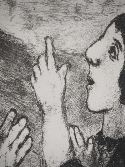 Marc CHAGALL : Joseph explique les songes de Pharaon, Héliogravure originale signée 2