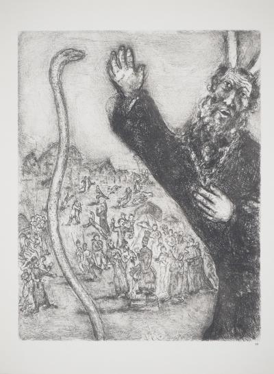 Marc CHAGALL : Moise réclamant la libération de son peuple, Héliogravure originale 2