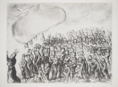 Marc CHAGALL : La traversée de la Mer Rouge, Héliogravure originale signée 2