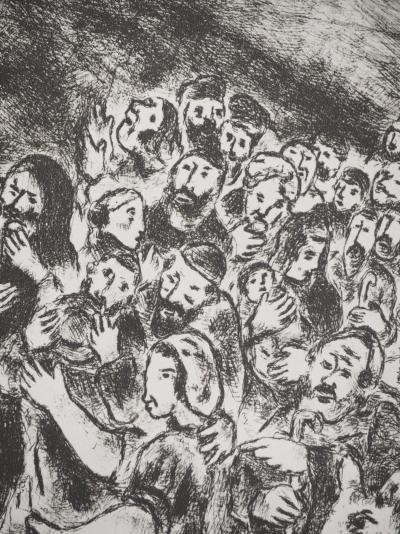 Marc CHAGALL : Moïse fait jaillir une source, Héliogravure originale signée 2