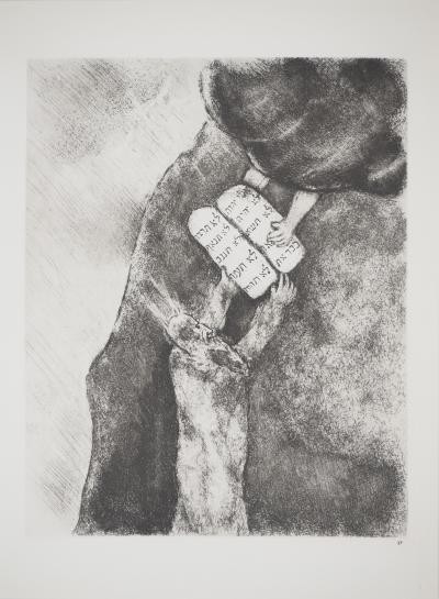 Marc CHAGALL : Moïse reçoit les tables de la Loi, Héliogravure originale 2