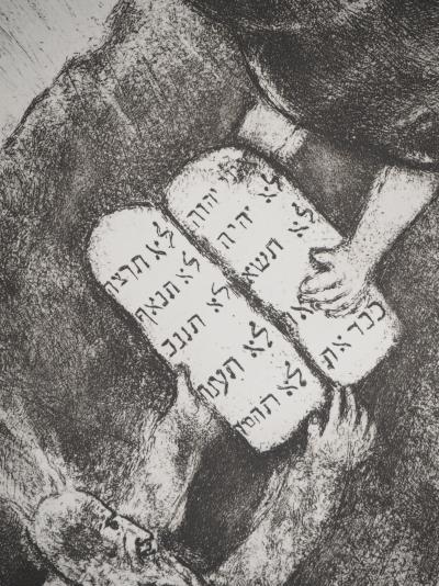 Marc CHAGALL : Moïse reçoit les tables de la Loi, Héliogravure originale 2