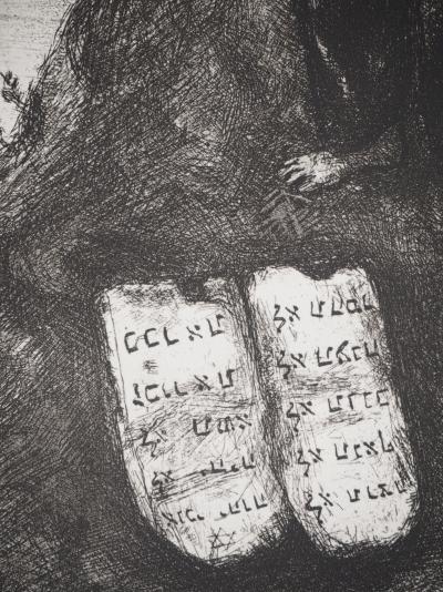 Marc CHAGALL : Moïse brise les Tables de la Loi, Héliogravure originale 2