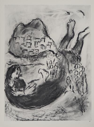 Marc CHAGALL : La Bible, Le village sur la colline en Israël, Héliogravure 2