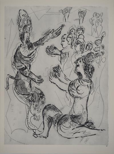Marc CHAGALL: The Bible, Moses and his family, Heliogravure 2