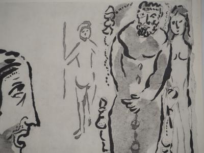 Marc CHAGALL : La Bible, L'apparition de Satan, Héliogravure 2