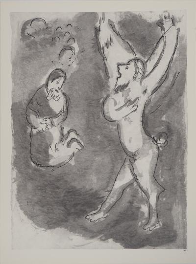 Marc CHAGALL : La Bible, L'apparition de Satan, Héliogravure 2