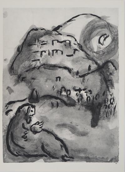 Marc CHAGALL : La Bible, Au pied de la colline, Héliogravure 2