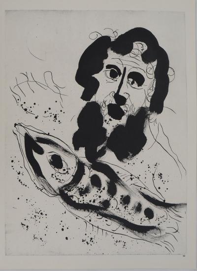 Marc CHAGALL : La Bible, Jonas et le poisson, Héliogravure 2