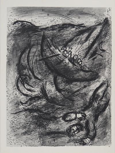 Marc CHAGALL : La Bible, Jonas, la tempête en mer, Héliogravure 2