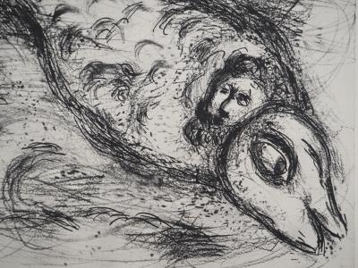 Marc CHAGALL : La Bible, La baleine dévorant Jonas, Héliogravure 2