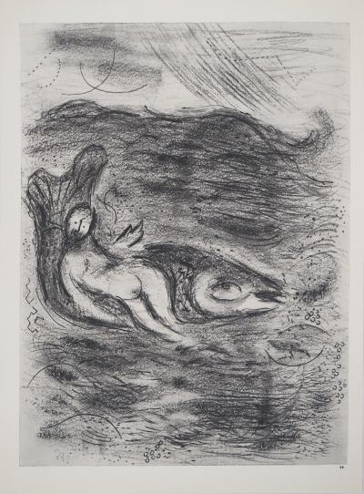Marc CHAGALL : La Bible, La baleine dévorant Jonas, Héliogravure 2