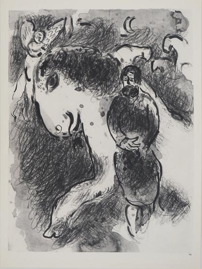 Marc CHAGALL : La Bible, La vision avec l'ange, Héliogravure 2