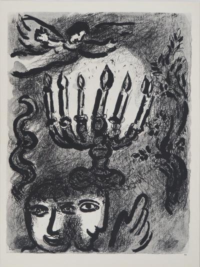 Marc CHAGALL : La Bible, La tête à la Menorah, Héliogravure 2
