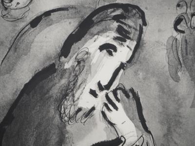 Marc CHAGALL : La Bible, La tête à la Menorah, Héliogravure 2
