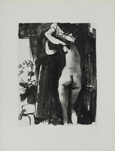 Pablo PICASSO : Comédie Humaine, Le modèle dans la pénombre, Héliogravure 2