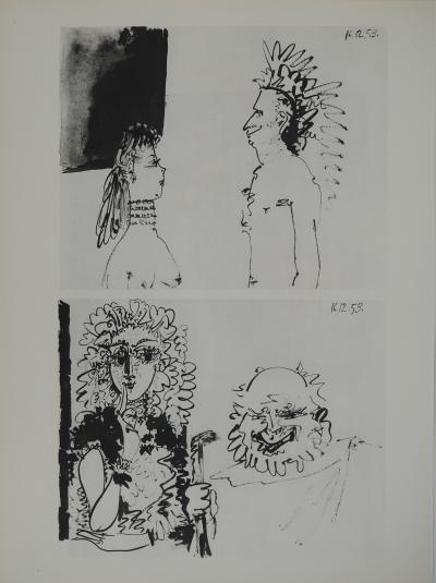 Pablo PICASSO : Comédie Humaine, Le modèle dans la pénombre, Héliogravure 2