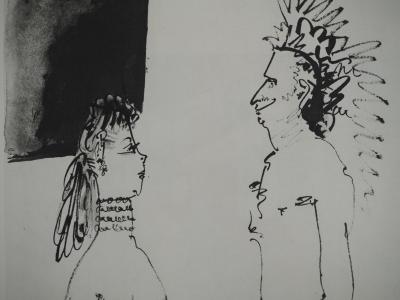 Pablo PICASSO : Comédie Humaine, Le modèle dans la pénombre, Héliogravure 2