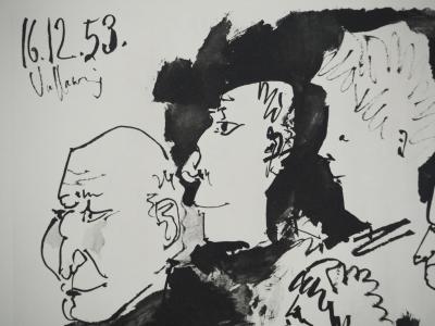 Pablo PICASSO : Comédie Humaine, La femme au gilet et son chat, Héliogravure 2
