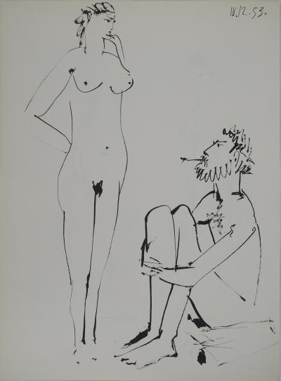 Pablo PICASSO : Comédie Humaine, L'attente commune, Héliogravure 2
