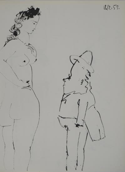 Pablo PICASSO : Comédie Humaine, L'aristocrate et la courtisane, Héliogravure 2