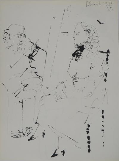 Pablo PICASSO : Comédie Humaine, L'aristocrate et la courtisane, Héliogravure 2