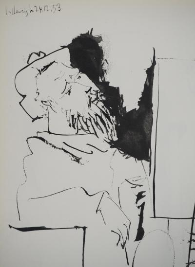 Pablo PICASSO : Comédie Humaine, Artiste songeur, Héliogravure 2