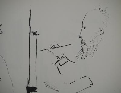 Pablo PICASSO: Human Comedy, The model with crossed legs, Heliogravure 2