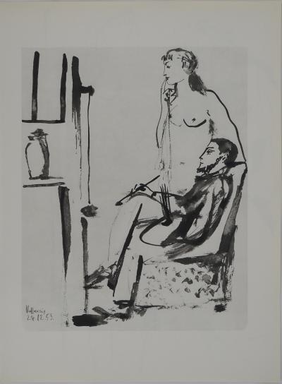 Pablo PICASSO: Human Comedy, Artist, model and art lover, Heliogravure 2