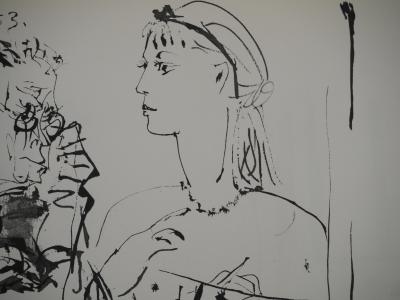 Pablo PICASSO: Human Comedy, Artist, model and art lover, Heliogravure 2