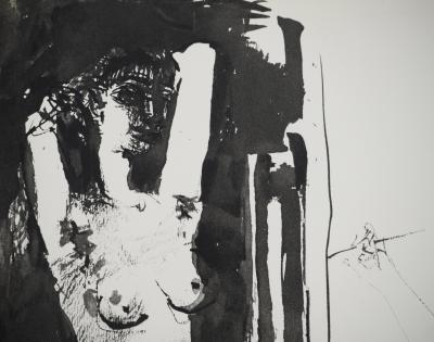 Pablo PICASSO : Comédie Humaine, Modèle nu regardant son portait, Héliogravure 2
