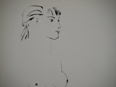 Pablo PICASSO : Comédie Humaine, Modèle nu regardant son portait, Héliogravure 2
