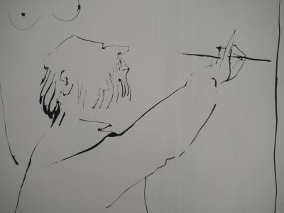 Pablo PICASSO : Comédie Humaine, Modèle nu regardant son portait, Héliogravure 2