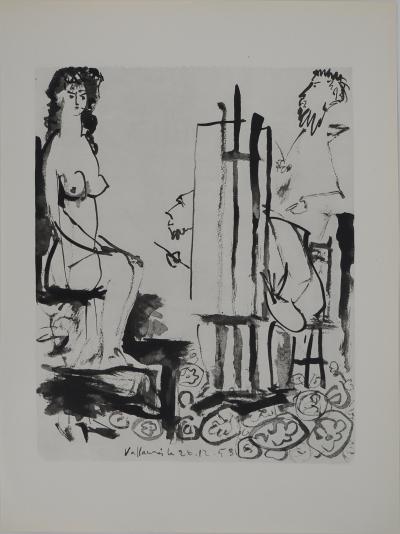 Pablo PICASSO : Comédie Humaine, Le modèle sur l'estrade, Héliogravure 2