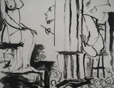 Pablo PICASSO : Comédie Humaine, Le modèle sur l'estrade, Héliogravure 2
