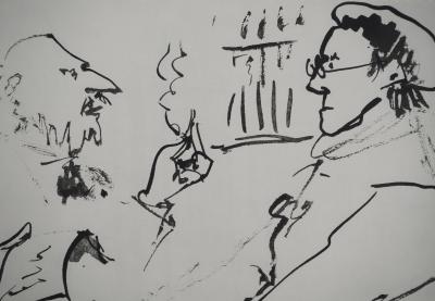 Pablo PICASSO : Comédie Humaine, Le modèle sur l'estrade, Héliogravure 2