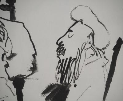 Pablo PICASSO : Comédie Humaine, L'artiste et son mécène, Héliogravure 2