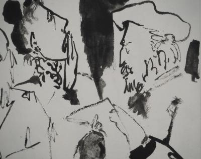 Pablo PICASSO : Comédie Humaine, L'artiste et son mécène, Héliogravure 2