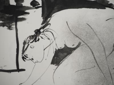 Pablo PICASSO : Comédie Humaine, Nu avec le petit chat, Héliogravure 2