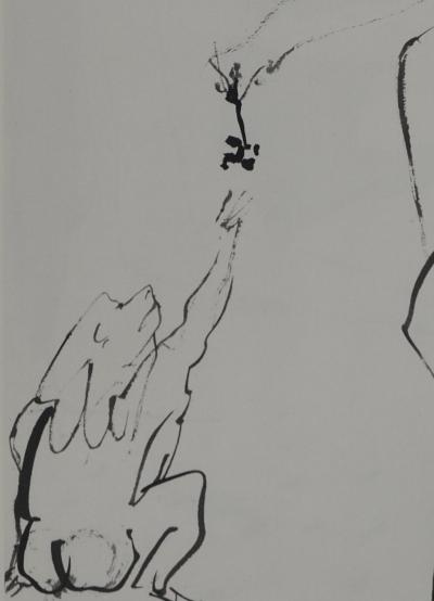 Pablo PICASSO: Human Comedy, The naked woman with the little monkey, Heliogravure 2