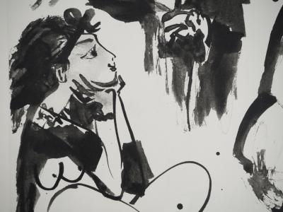 Pablo PICASSO : Comédie Humaine, L'admiratrice du petit homme, Héliogravure 2