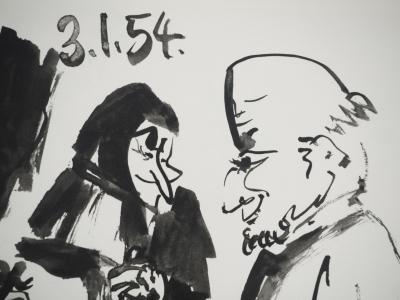 Pablo PICASSO : Comédie Humaine, L'admiratrice du petit homme, Héliogravure 2