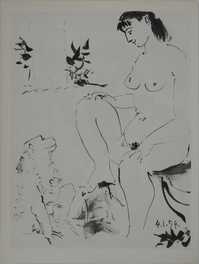 Pablo PICASSO : Comédie Humaine, L'admiratrice du petit homme, Héliogravure 2