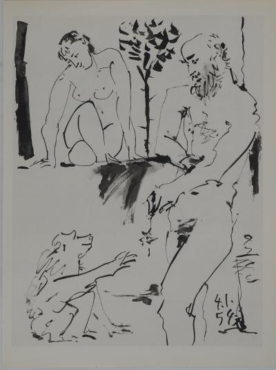Pablo PICASSO : Comédie Humaine, Les amants, Héliogravure 2
