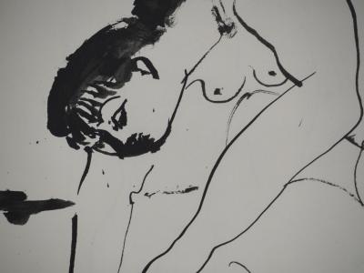 Pablo PICASSO : Comédie Humaine, La muse prenant la pose avec un chat, Héliogravure 2