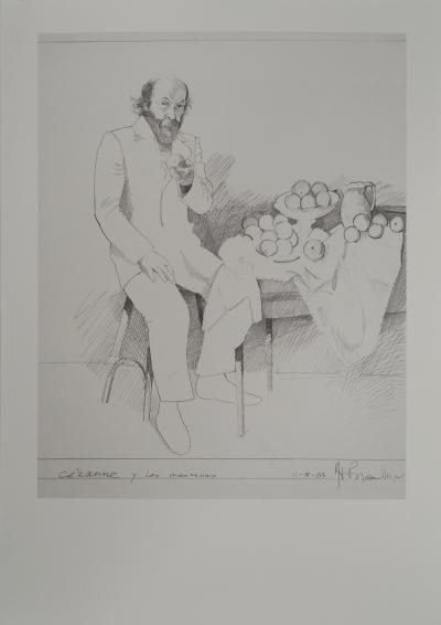 Herman BRAUN-VEGA : Hommage, Cézanne et les pommes, Héliogravure signée 2