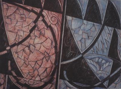 Jacques POLI : Formes architecturales, Héliogravure signée 2