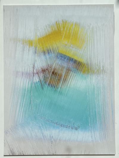 Bernard Lavier - Reflet de l’Autoportrait à la pipe et au chapeau de paille de Vincent Van Gogh - Lithographie signée 2