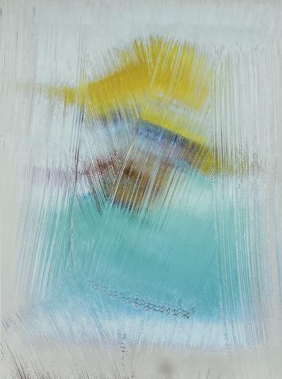 Bernard Lavier - Reflet de l’Autoportrait à la pipe et au chapeau de paille de Vincent Van Gogh - Lithographie signée 2