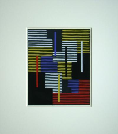 Adolf Richard FLEISCHMANN (after) - Composition abstrait, 1952 - Stencil in gouache colors 2